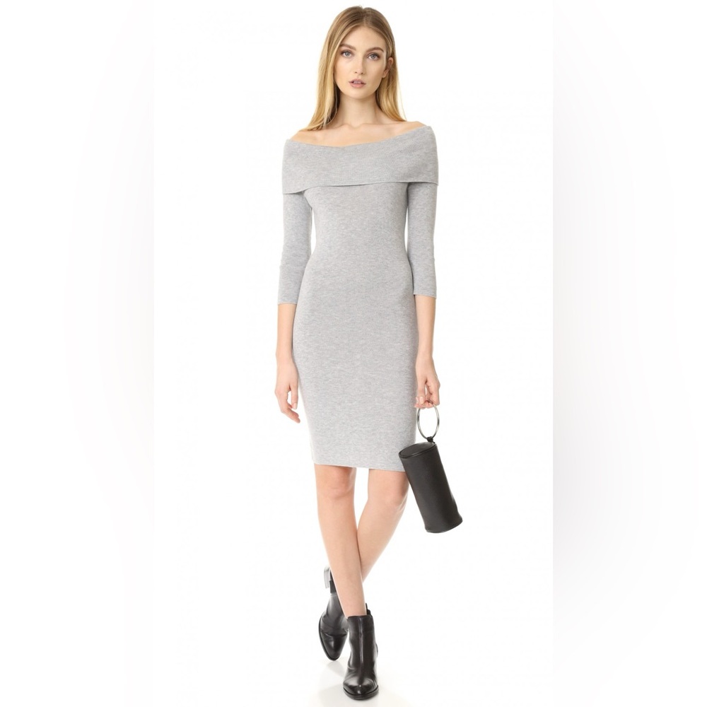363-Cupcakes & Cashmere Vance Gray Sweater Dress Super Soft Knit Cozy Chic